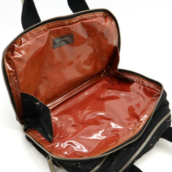 Chanel Travel Line Mini Boston Bag Nylon Black Red - Picture 9 of 9